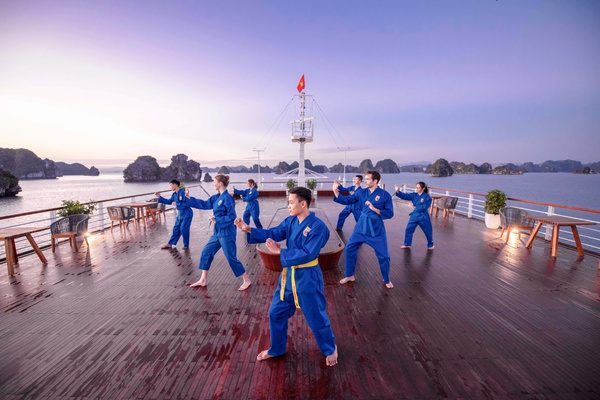 The Vovinam is a unique cultural activity exclusively offered on Heritage Cruises Binh Chuan