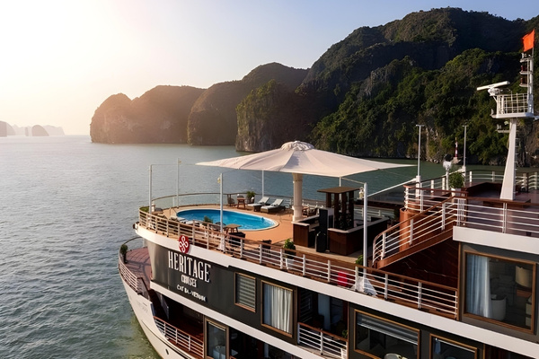Lan Ha Bay as seen from the Heritage Cruises Binh Chuan