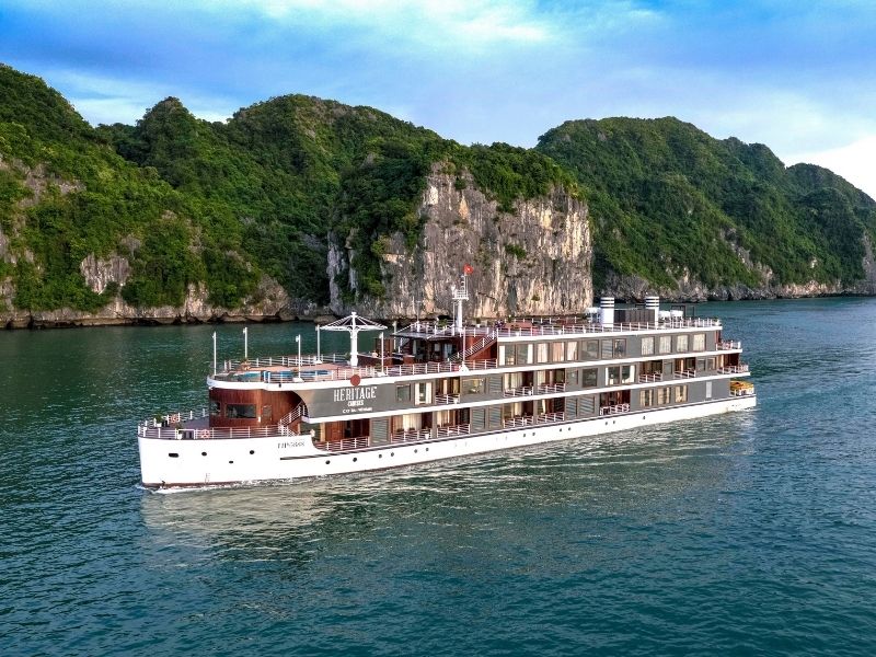 Lan Ha cruise tour upon arrival at Tuan Chau pier by Heritage Cruises Binh Chuan