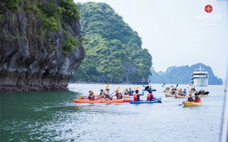 Kayaking is a wonderful way to explore Lan Ha Bay