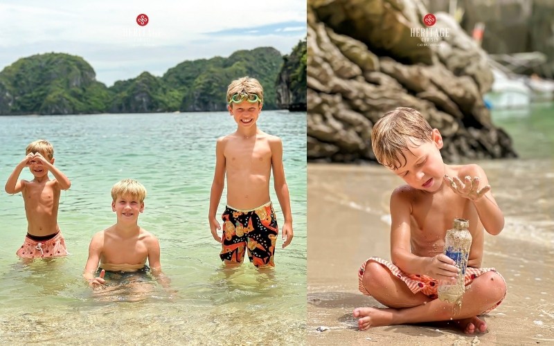 Mùa hè biển rất đẹp, du khách có thể đến tắm biển tại Cát Bà