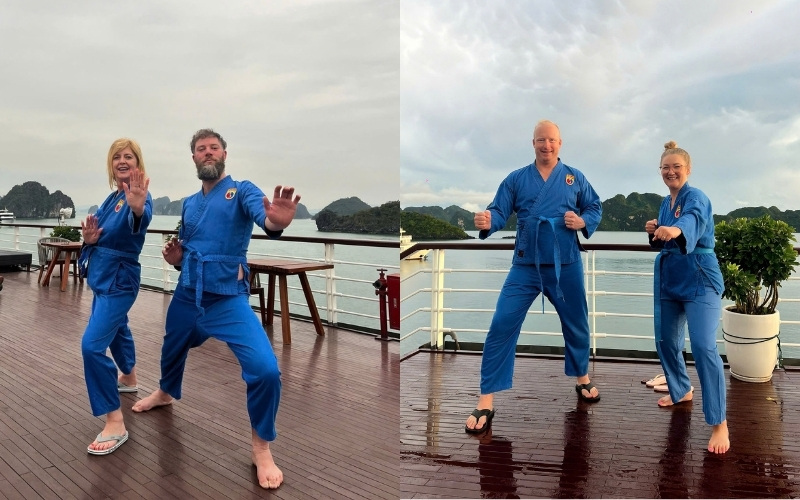 Trải nghiệm tập Vovinam giữa không gian vịnh đầy thú vị